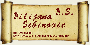 Milijana Sibinović vizit kartica